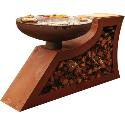 Ferrum Art Design Feuerstelle L-Form Rost Ferrum Art Design Feuerstelle L-Form Rost -Geschäft Für Grillzubehör Für Die Küche Zu Hause 1310713