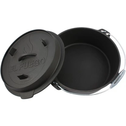 El Fuego Dutch-Oven Gusseisen 7,2 l Deckel 1,8 l Schwarz El Fuego Dutch-Oven Gusseisen 7,2 L Deckel 1,8 L Schwarz -Geschäft Für Grillzubehör Für Die Küche Zu Hause 194126 2240 S 04