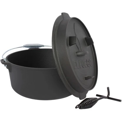 El Fuego Dutch-Oven Gusseisen 7,2 l Deckel 1,8 l Schwarz El Fuego Dutch-Oven Gusseisen 7,2 L Deckel 1,8 L Schwarz -Geschäft Für Grillzubehör Für Die Küche Zu Hause 194126 2240 S 07