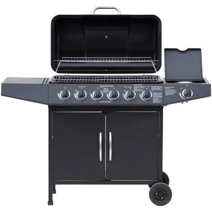 El Fuego Gasgrill Dayton 6-Brenner + Seitenbrenner Schwarz ca. 133 x 97 x 54 cm El Fuego Gasgrill Dayton 6-Brenner + Seitenbrenner Schwarz Ca. 133 X 97 X 54 Cm -Geschäft Für Grillzubehör Für Die Küche Zu Hause 347 2240 DAYTON61SCHWARZ 2