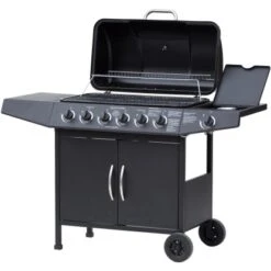 El Fuego Gasgrill Dayton 6-Brenner + Seitenbrenner Schwarz Ca. 133 X 97 X 54 Cm 5 El Fuego Gasgrill Dayton 6-Brenner + Seitenbrenner Schwarz Ca. 133 X 97 X 54 Cm -Geschäft Für Grillzubehör Für Die Küche Zu Hause 347 2240 DAYTON61SCHWARZ 4