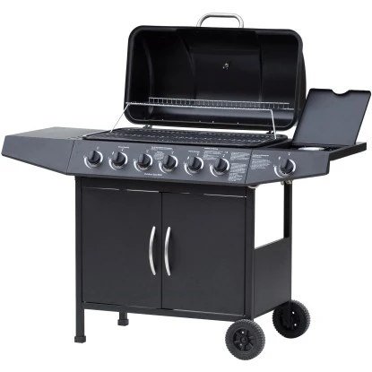 El Fuego Gasgrill Dayton 6-Brenner + Seitenbrenner Schwarz ca. 133 x 97 x 54 cm El Fuego Gasgrill Dayton 6-Brenner + Seitenbrenner Schwarz Ca. 133 X 97 X 54 Cm -Geschäft Für Grillzubehör Für Die Küche Zu Hause 347 2240 DAYTON61SCHWARZ 4