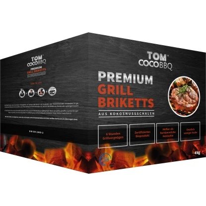 Tom Cococha Premium Grillbriketts aus Kokosfasern 4 kg Tom Cococha Premium Grillbriketts Aus Kokosfasern 4 Kg -Geschäft Für Grillzubehör Für Die Küche Zu Hause 382152 U