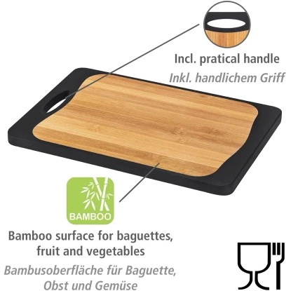 Wenko Schneidebrett Kombi mit Griff und Saftrille 33 cm x 23 cm Schwarz Wenko Schneidebrett Kombi Mit Griff Und Saftrille 33 Cm X 23 Cm Schwarz -Geschäft Für Grillzubehör Für Die Küche Zu Hause 4008838371190 1068 03