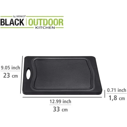 Wenko Schneidebrett Kombi mit Griff und Saftrille 33 cm x 23 cm Schwarz Wenko Schneidebrett Kombi Mit Griff Und Saftrille 33 Cm X 23 Cm Schwarz -Geschäft Für Grillzubehör Für Die Küche Zu Hause 4008838371190 1068 05