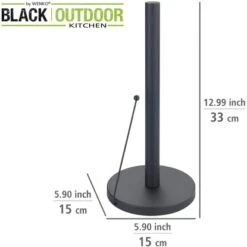 Wenko Küchenrollenhalter Clayton Pulverbeschichtetes Metall Schwarz -Geschäft Für Grillzubehör Für Die Küche Zu Hause 4008838371305 1068 02