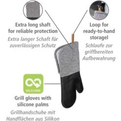 Wenko Topfhandschuhe Ada 2er-Set Silikon-Handflächen Schwarz -Geschäft Für Grillzubehör Für Die Küche Zu Hause 4008838378946 1068 03