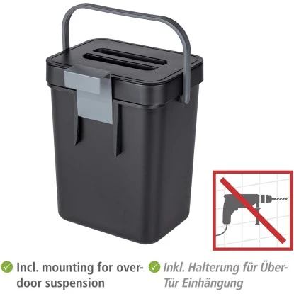 Wenko Abfallsammler mit Griff Tago Black Outdoor Kitchen 5 l Wenko Abfallsammler Mit Griff Tago Black Outdoor Kitchen 5 L -Geschäft Für Grillzubehör Für Die Küche Zu Hause 4008838383353 1068 04