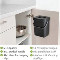 Wenko Abfallsammler Mit Griff Tago Black Outdoor Kitchen 5 L 6 Wenko Abfallsammler Mit Griff Tago Black Outdoor Kitchen 5 L -Geschäft Für Grillzubehör Für Die Küche Zu Hause 4008838383353 1068 05