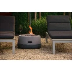 Dobar Outdoor-Feuerschale Mit Gasflamme Calido Ø 60 Cm Grau -Geschäft Für Grillzubehör Für Die Küche Zu Hause 4637 lavaofenfeuerstelle 8 1