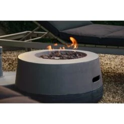 Dobar Outdoor-Feuerschale Mit Gasflamme Calido Ø 60 Cm Grau -Geschäft Für Grillzubehör Für Die Küche Zu Hause 4637 lavaofenfeuerstelle 9 1