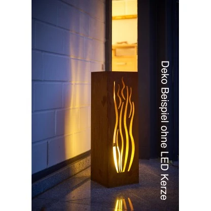 Gartenfreude FeuersäuleDesign Wellen Edelrost 16 x 16 x 50 cm Gartenfreude FeuersäuleDesign Wellen Edelrost 16 X 16 X 50 Cm -Geschäft Für Grillzubehör Für Die Küche Zu Hause 753063 4655 01