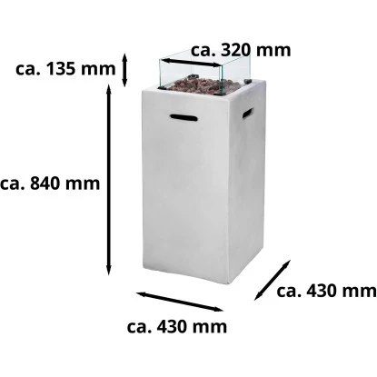 Amare Gas-Feuerstelle für den Außenbereich Quadratisch Grau Amare Gas-Feuerstelle Für Den Außenbereich Quadratisch Grau -Geschäft Für Grillzubehör Für Die Küche Zu Hause 765581 4655 07
