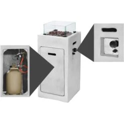 Amare Gas-Feuerstelle Für Den Außenbereich Quadratisch Grau 9 Amare Gas-Feuerstelle Für Den Außenbereich Quadratisch Grau -Geschäft Für Grillzubehör Für Die Küche Zu Hause 765581 4655 08