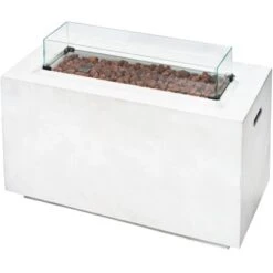 Amare Gas-Feuerstelle Für Den Außenbereich Weiß