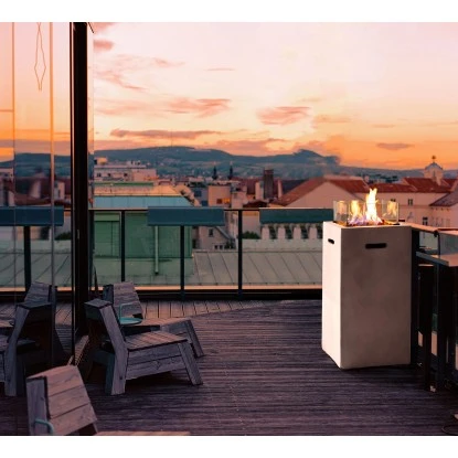 Amare Gas-Feuerstelle für den Außenbereich Quadratisch Weiß Amare Gas-Feuerstelle Für Den Außenbereich Quadratisch Weiß -Geschäft Für Grillzubehör Für Die Küche Zu Hause 765603 4655 04