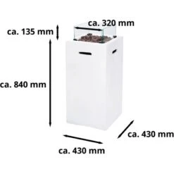 Amare Gas-Feuerstelle Für Den Außenbereich Quadratisch Weiß 8 Amare Gas-Feuerstelle Für Den Außenbereich Quadratisch Weiß -Geschäft Für Grillzubehör Für Die Küche Zu Hause 765603 4655 07