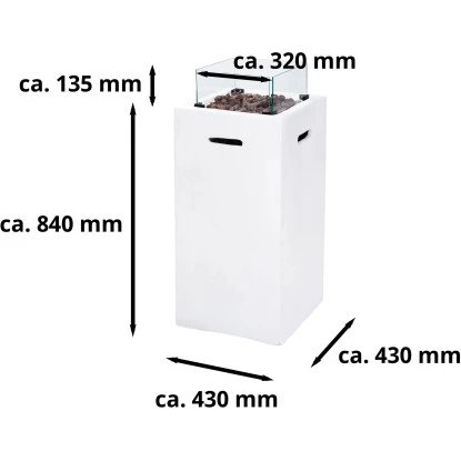 Amare Gas-Feuerstelle für den Außenbereich Quadratisch Weiß Amare Gas-Feuerstelle Für Den Außenbereich Quadratisch Weiß -Geschäft Für Grillzubehör Für Die Küche Zu Hause 765603 4655 07