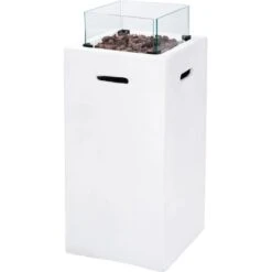 Amare Gas-Feuerstelle Für Den Außenbereich Quadratisch Weiß 13 Amare Gas-Feuerstelle Für Den Außenbereich Quadratisch Weiß -Geschäft Für Grillzubehör Für Die Küche Zu Hause 765603 4655 12