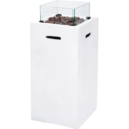 Amare Gas-Feuerstelle für den Außenbereich Quadratisch Weiß Amare Gas-Feuerstelle Für Den Außenbereich Quadratisch Weiß -Geschäft Für Grillzubehör Für Die Küche Zu Hause 765603 4655 12