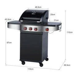 El Fuego Gasgrill Houston 3+1 Ca. 110 X 112 X 56,5 Cm -Geschäft Für Grillzubehör Für Die Küche Zu Hause 826417 7