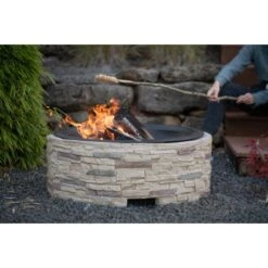 Westmann Feuerstelle Mit Abfanggitter Steinoptik -Geschäft Für Grillzubehör Für Die Küche Zu Hause 8346603 1741 WMLG909 06