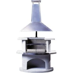 Buschbeck Grillkamin Venedig Weiß Mit Edelstahlhaube